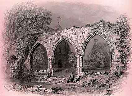 The ruins shown in a 19th century print