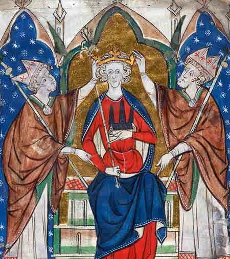 The coronation of King John's son, King Henry III (by an anonymous 13th century artist)