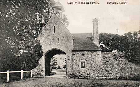 The Outer Gatehouse, described on this old postcard as the Clock Tower - the clock was a later addition that in 1885 was moved from the front of the building to the tower