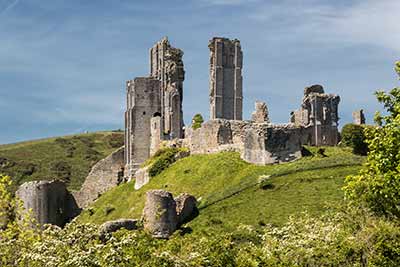 The ruined castle at Corfe